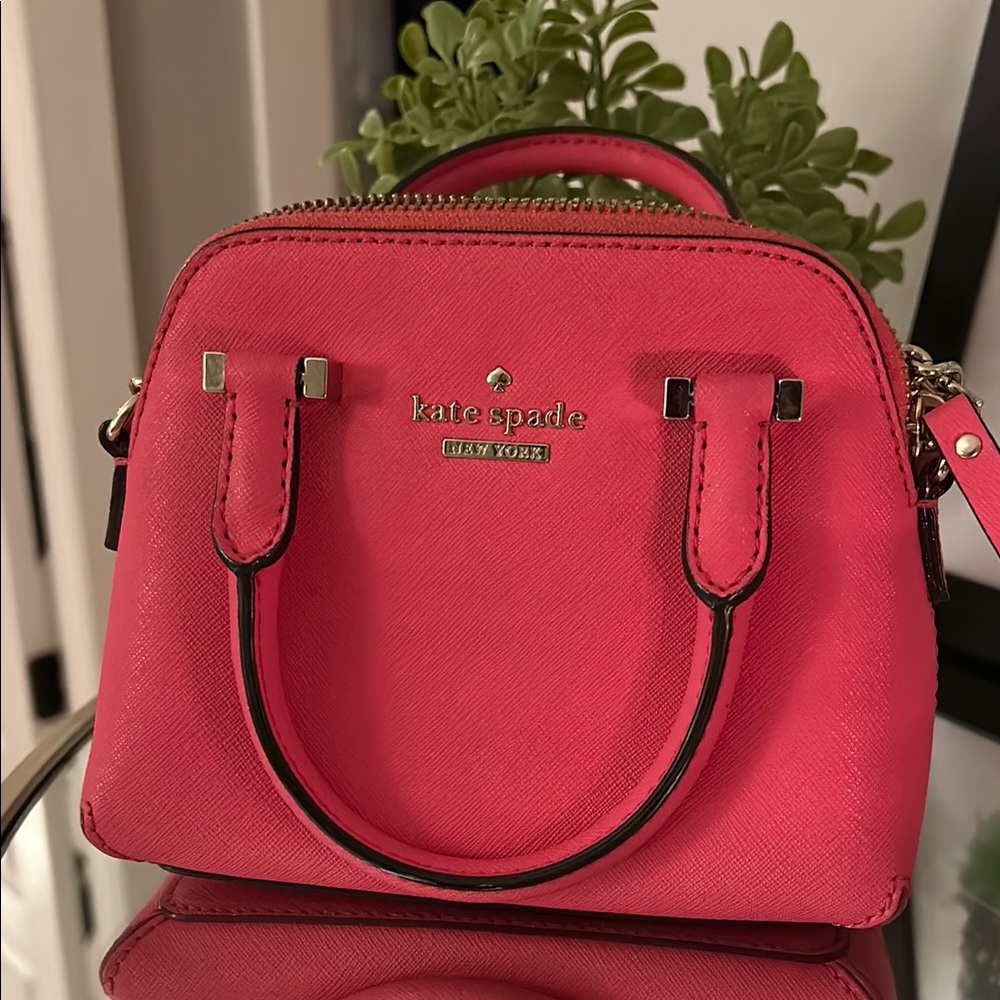 Kate Spade Pink Mini Bag with Structured Shape and Gold Hardware